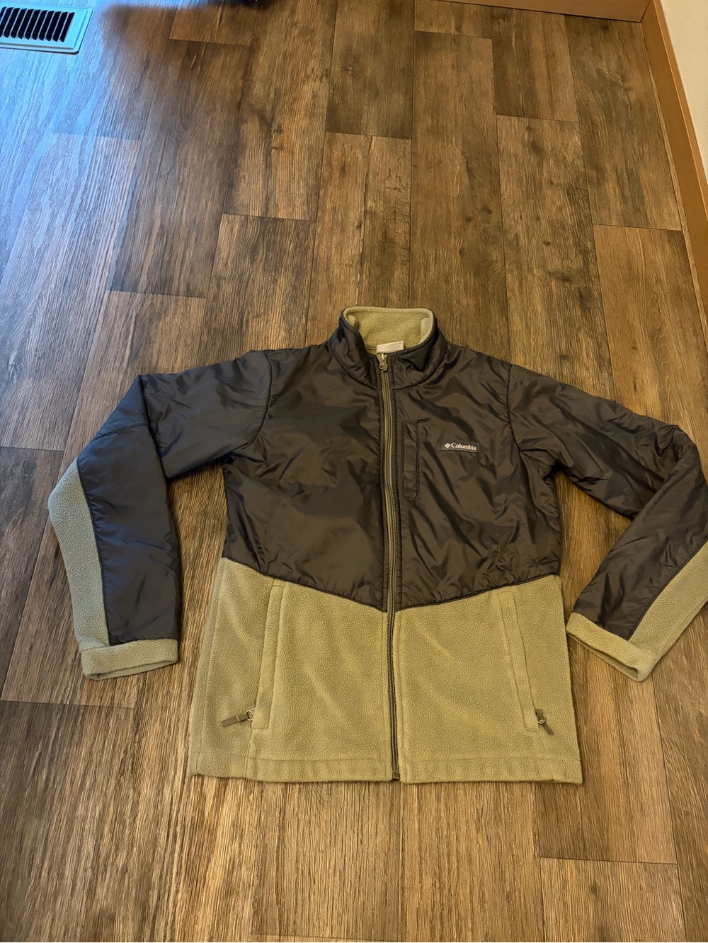 Columbia Boys' Outdoor Steens Mt II Overlay Green Fleece Jacket Size Large 14-16